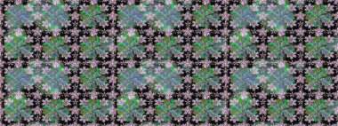 Çiçekli el, pürüzsüz desen çizmiş. Modern gelişim yeşil raster arka plan duvar kâğıdı illüstrasyon klasik çizgili iz sürme desenli çiçekler, çiçekli süsler.