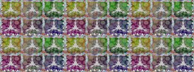 Cute flowers. Raster Trendy fabric pattern. Line seamless pattern.