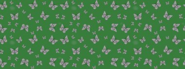 Çocuk için bahar paleti olan güzel raster kelebeği. Klasik tarzda hem de. Yeşil arka planda izole edilmiş suluboya kelebekler. Raster illüstrasyonu.