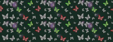 Kelebekli Raster. Raster. Mavi renkli illüstrasyon. Giysiler, erkekler, kızlar ve duvar kağıtları için soyut çizim kalıbı.