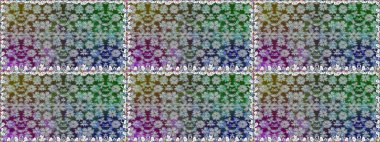 Gri renkli, zarif çiçek buketli suluboya. Renkli Bahar Temalı Kusursuz Arkaplan. Raster illüstrasyonu. Düz Çiçek Elementleri Tasarımı.