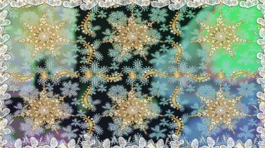 Doğu tarzı arabesk tarzında altın elementler. Kusursuz altın desenli bukleler. Gri renklerde kusursuz desen. Raster altın pürüzsüz desen.