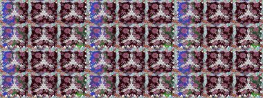 Düz Çiçek Elementleri Tasarımı. Kahverengi renkli çiçekler. Kusursuz Renksiz Bahar Temalı Kusursuz Arkaplan. Sevimli çiçek raster deseni.