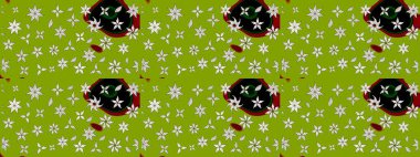 Yeşil renkli çiçekler. Bahar mevsimi. Nazik romantik baskı. Raster güzel bir çiçek deseni çizmiş. Tatil havası..