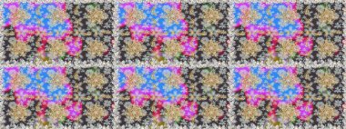 Davetiyeler, kartlar, web sayfası için Raster illüstrasyon. Altın desenli çiçek dekoru. Doğu tarzı element. Çizgi sanatı tasarım şablonu için kusursuz sınır. Gri renklerdeki altın element.