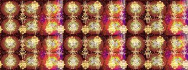 Düz kar karalama ikonları, kar taneleri kahverengi, tarafsız ve sarı renkli yılbaşı afişleri, kartlar. Yeni yıl kar tanesi. Güzel soyut kar tanesi raster tasarımı..