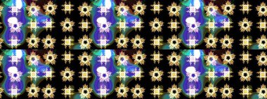 Arabesk ile klasik model. Geleneksel klasik süs. Arabesk ve çiçekli doğu raster desenleri.