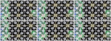 Renkli Bahar Temalı Kusursuz Arkaplan. Raster illüstrasyonu. Güzel kumaş deseni. Kusursuz çiçek deseni. Düz Çiçek Elementleri Tasarımı. Asya tekstil tarzında.