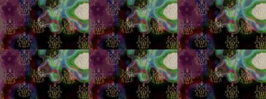 Asya tekstil tarzında. Renkli Bahar Teması eskiz kalıbı. Raster illüstrasyonu. Güzel kumaş deseni. Düz Çiçek Elementleri Tasarımı. Çiçek desenini çiz.