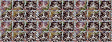 Kahverengi renkli çiçekler. Çiçek süsü ile kusursuz desen. Raster illüstrasyonu.