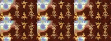 Kahverengi, bej ve nötr renklerde çiçekler. Tropik çiçek desenleri. Raster illüstrasyonu.