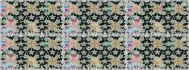 Çocuk stili. Renkli Bahar Temalı Kusursuz Arkaplan. Çiçekli, kusursuz bir arkaplan. Düz Çiçek Elementleri Tasarımı.