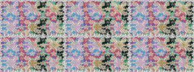 Soyut etnik raster kusursuz desen. Çiçekler. Tarafsız renklerde vadinin çiçekleri.