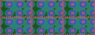 Suluboya, elle çizilmiş. Kusursuz bir arka plan modeli. Vadinin yeşil renkli çiçekleri. Raster - stok.