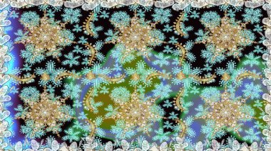 Geleneksel oryantasyon süsü. Altın elementlerle nötr renklerde altın desen. Kusursuz klasik raster altın desenli. Klasik vintage arkaplan.