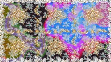 Çiçek süsü kumaş deseni, cam, çiçek desenli metal gri renkli ve altın elementli. Klasik raster altın pürüzsüz desen.