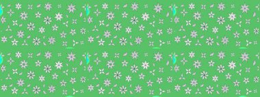 Raster illüstrasyonundaki çiçek desenli çizim. Suluboya tarzında yeşil renkte çiçekler.