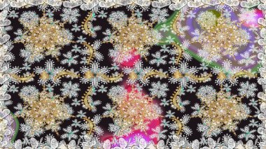 Kusursuz çiçek deseni. Gri renklerde grafiksel, modern, pürüzsüz desen. Kusursuz raster arka plan. Duvar kâğıdı barok, İspanyol kumaşı.