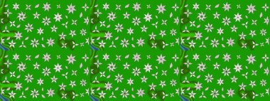 Yeşil renkli çiçekler. Raster düz çiçek çizim deseni. Tasarım hediye paketi, tebrik kartları, posterler ve afiş tasarımı.