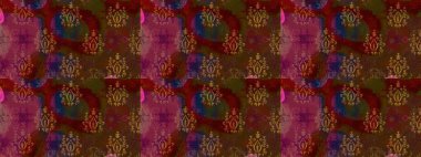 Retro tekstil tasarım koleksiyonu. 1950-1960 motifleri. Çiçekli ipek eşarp. Kahverengi üzerine kahverengi. El çizimi çiçek elementleri ile soyut çizim raster deseni.