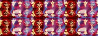 Renkli arka planda izole tatlı kar taneleri. Soyut mandala ya da tuhaf kar tanesi çizgisi sanat tasarımı. Raster illüstrasyonu.