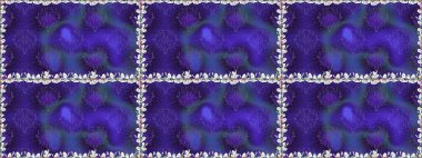 Raster düz çiçekleri pürüzsüz desen. Mor renkli çiçekler. Tasarım hediye paketi, tebrik kartları, posterler ve afiş tasarımı.