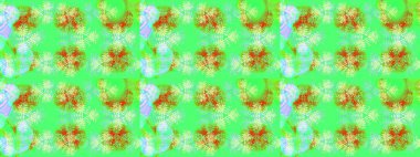 Kar taneleri izole edildi. Kar tanesi süsü Raster illüstrasyonu. Güzel süs eşyası. Yeşil, mavi ve nötr renklerde kar tanesi süsü.