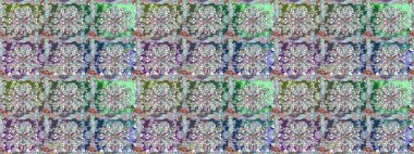 Kusursuz çiçek deseni. Tarafsız renklerde çiçekler. Renkli Bahar Temalı Kusursuz Arkaplan. Asya tekstil tarzında. Düz Çiçek Elementleri Tasarımı. Raster illüstrasyonu.