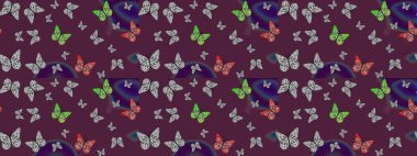 Kahverengi arka planda el çizimi. Tekrarlanan karalamalar. Mistik, semboller. Renk çizimi şablonu.