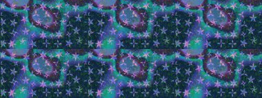 Raster mavisi ve yeşil kar tanesinden izole edilmiş. Güzel bir kış süsü. Renkli kar taneleri Raster illüstrasyonu.