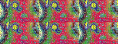 Güzel kumaş deseni. Renkli Yaz Temalı eskiz kalıbı. Raster Illustrasyon 'daki Çiçek Deseni' nin son moda çizimi. Düz Çiçek Elementleri Tasarımı.