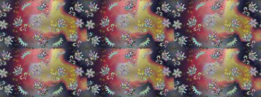 Sevimli çiçek raster deseni. Tarafsız, gri ve kahverengi renkte çiçekler. Renkli Bahar Temalı Kusursuz Arkaplan. Düz Çiçek Elementleri Tasarımı.