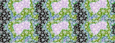 Raster illüstrasyonundaki çiçek desenli çizim. Tarafsız renklerde çiçekler. Renkli Bahar Teması eskiz kalıbı. Düz Çiçek Elementleri Tasarımı.