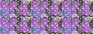 Kabile sanatı boho baskısı, klasik çiçek arkaplanı. Arkaplan dokusu, duvar kağıdı, mor renkli çiçek teması. Soyut etnik raster çizim kalıbı.