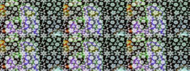 Güzel karalamalı çiçek desenli çizim. Raster illüstrasyonu. Güzel kumaş deseni. Küçük çiçekte sevimli çiçek deseni var..