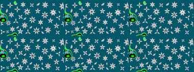 Küçük çiçekli şirin bir desen. Çiçek ve yapraklı çiçek deseni. Raster illüstrasyonu.