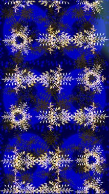 Çiçek buketleriyle klasik bir eskiz şekli. Mavi, gri ve kahverengi renklerde. Raster illüstrasyonu.