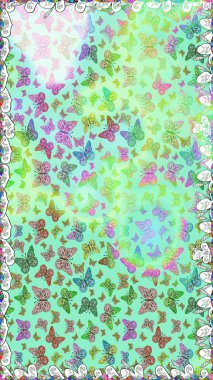 Tarafsız renklerle ilgili kusursuz çiçek desenli bir arka plan. Resimlerde tropik kelebekler görülür. Duvar kağıtları, web sayfası geçmişi, yüzey dokuları, tekstil için mükemmel. Raster..