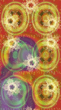 Sarı, turuncu ve kahverengi kar tanesi işareti. Sembol kışı, donmuş, Noel, yeni yıl tatili. Düz dizayn. Kar Tanesi Mozaik ikonu. Raster illüstrasyonu. Grafiksel element dekorasyonu.