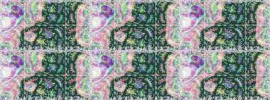 Renkli grunge soyut arka planda yakut yeşil ve nötr çiçeklerle gelişir. İşlemeli çiçekli, dikişsiz desen. İzler, kumaş, duvar kağıtları, tekstil için raster dokusu.