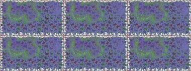 Basit bir şekilde. Raster illüstrasyonu. Menekşe rengi ve yeşil renkte soyut sevimli kelebek. Kusursuz desen arkaplanı.