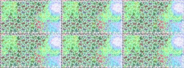 Mavi ve yeşil renkler üzerine illüstrasyon. Kelebek deseni. Moda Kumaşı Tasarımı. Raster. Soyut, kusursuz arkaplan.