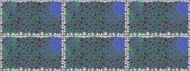 Mavi ve gri renkte güzel renkli kelebekler. Kumaş, tekstil, baskı ve davetiye için arka plan. Kusursuz desen. Raster illüstrasyonu.