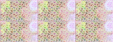 Gri ve nötr arka planda renkli kelebekler. Paketleme, kağıt ve kumaş için uygun. Kelebeklerle renklendirilmiş, pürüzsüz bir desen.