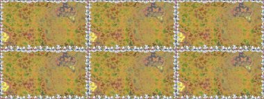 Kelebeklerle parlak, pürüzsüz bir desen. Moda Kumaşı Tasarımı. Sarı ve nötr renklerde bir resim. Raster illüstrasyonu.