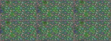 Soyut renkli güzel kelebek. Kusursuz bir geçmişi var. Raster illüstrasyonu. Mavi ve yeşil renkler üzerine resim.