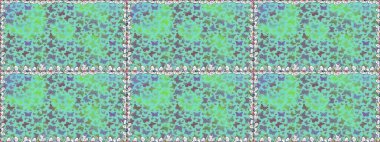 Kağıt, kumaş, ambalaj kağıdı ve duvar kâğıdı tasarımı için hoş bir arkaplan. Mavi ve yeşil renkli sanat kelebekleri. Raster. Çocuklar kelebeksiz desen.