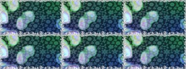 Kusursuz çiçek deseni duvar kâğıdı olarak kullanılabilir. Mavi ve yeşil renkli çiçekler. Raster illüstrasyonu.