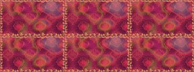 Raster çiçekleri klasik tarzda çizilmiş. Çiçekli, pürüzsüz bir desen. Raster illüstrasyonu. Kibarca, bahar çiçekleri kırmızı renklerde.