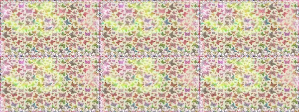 Raster illüstrasyonu. Bej ve gri renkler üzerine bir resim. Tekstil baskısı için ekose kelebek. Karala, karala, karala. Kusursuz desen.